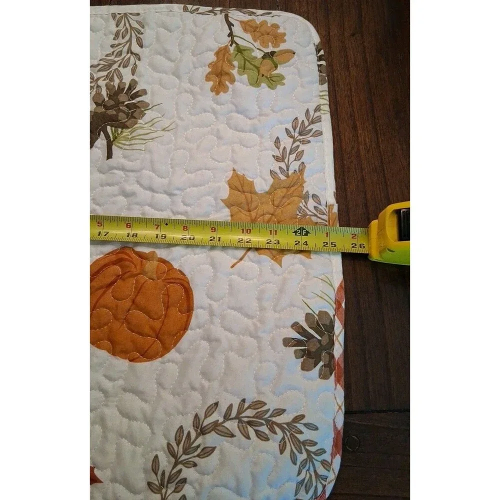 Standard Bed Pillow Sham Autumn Fall Leaves Pumpkins Harvest 19